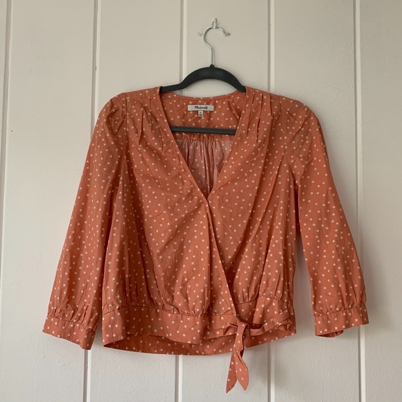 Madewell Tops - MADEWELL Wrap Blouse with Star Print
